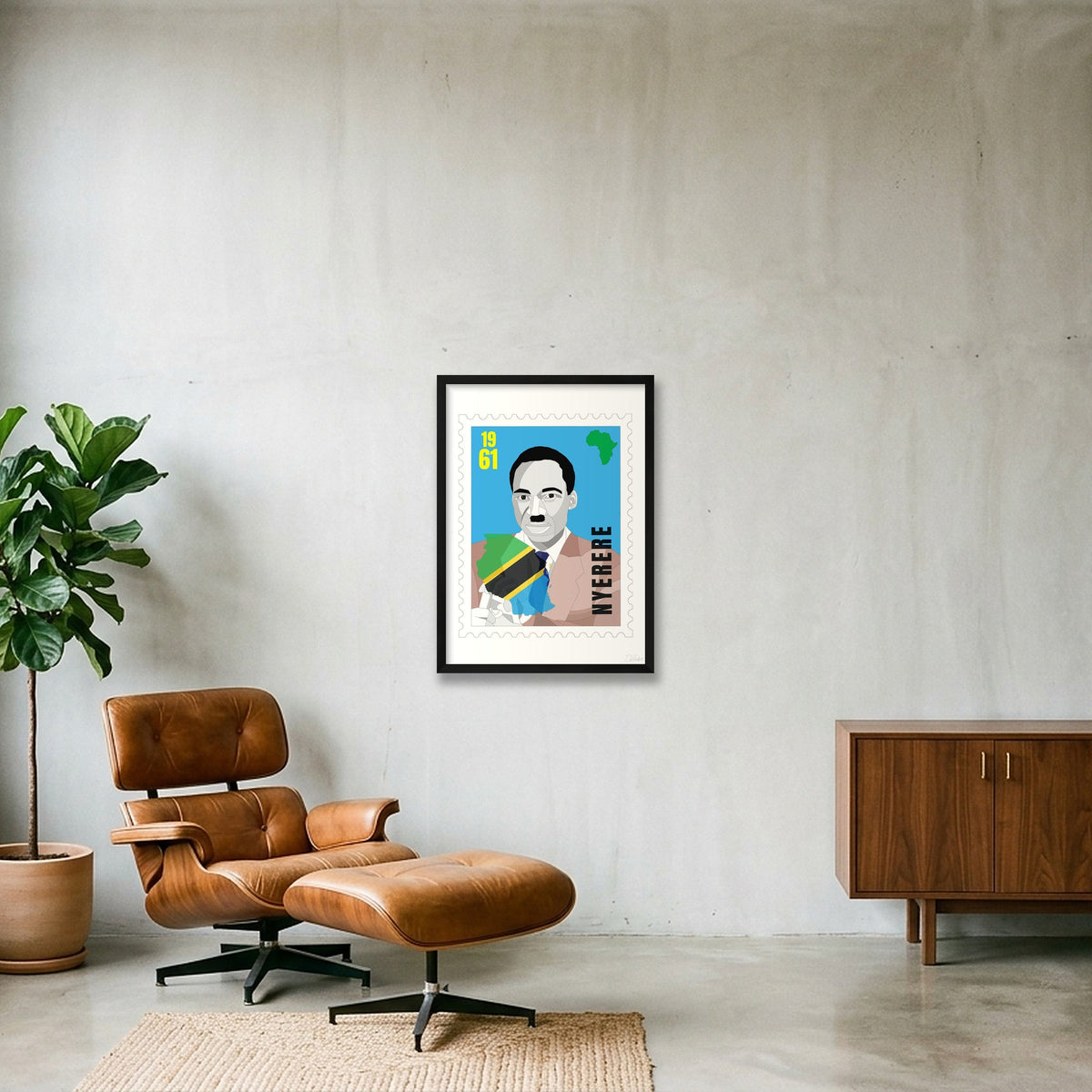 Nyerere — 42×59cm, 17×23" Black Frame
