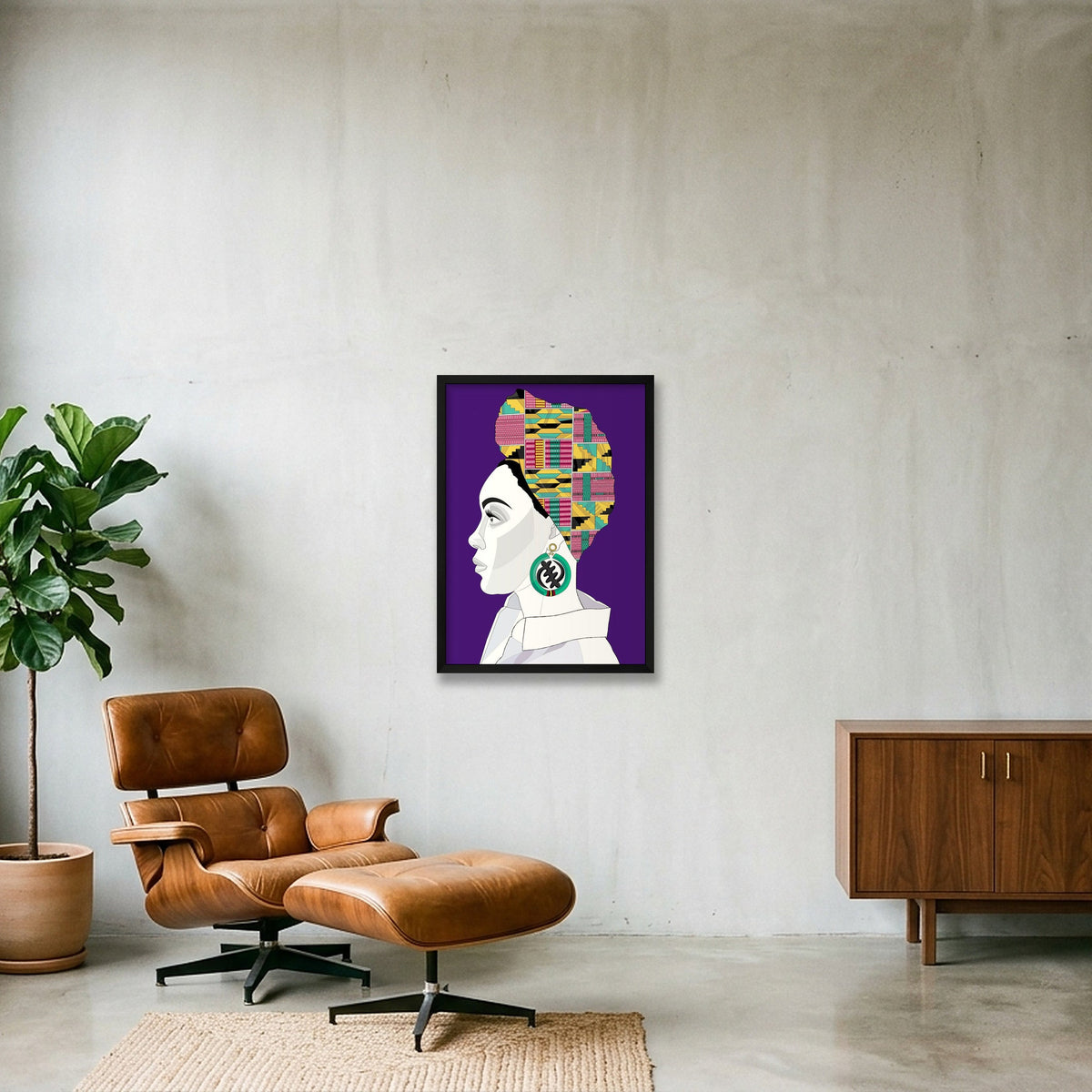 kente 1 — 42×59cm, 17×23" Black Frame