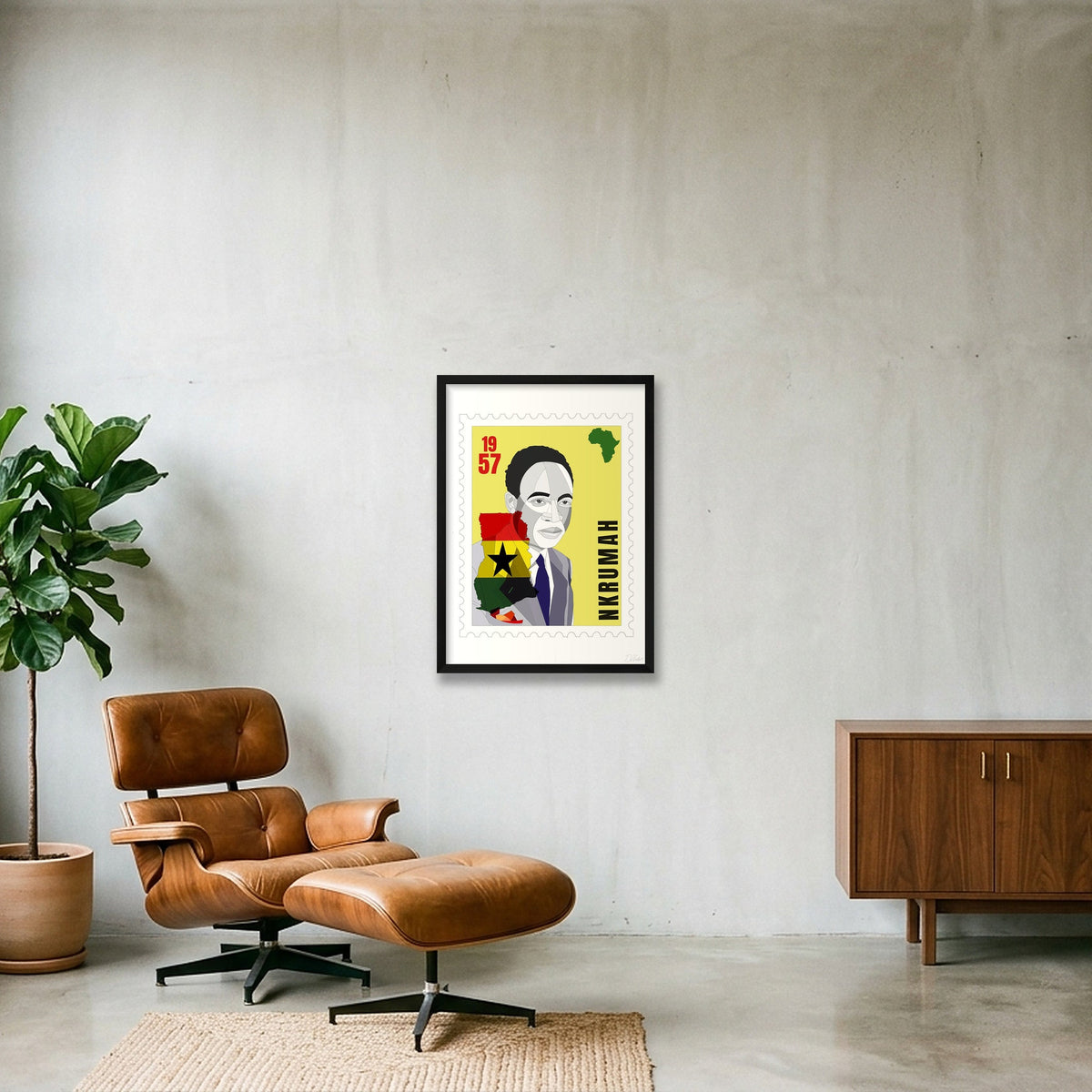 Nkrumah — 42×59cm, 17×23" Black Frame