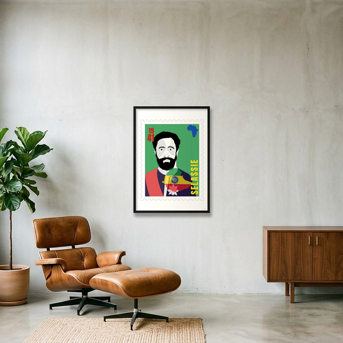 Selassie — 59×84cm, 23×33" Black Frame