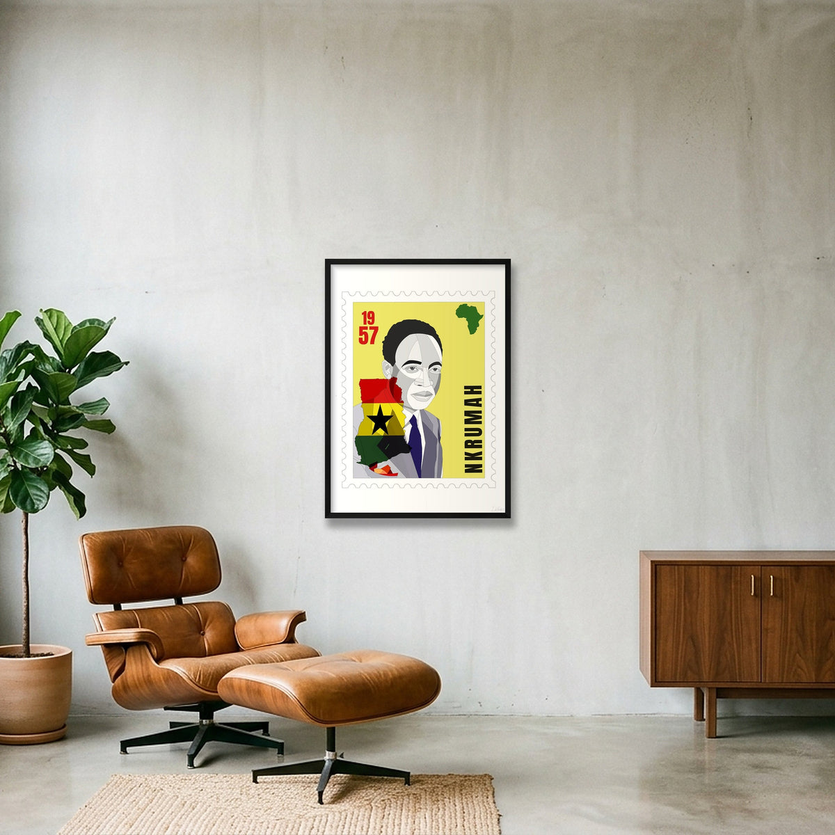 Nkrumah — 59×84cm, 23×33" Black Frame