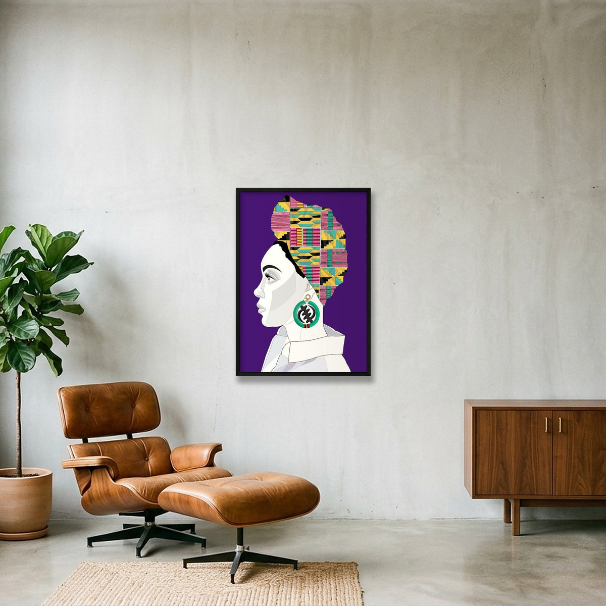 kente 1 — 59×84cm, 23×33" Black Frame