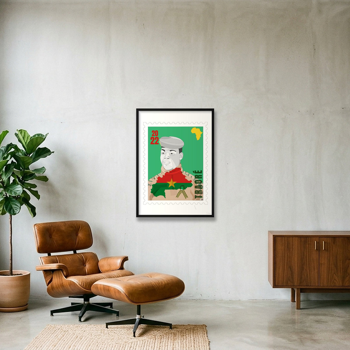 Ibrahim Traoré — 59×84cm, 23×33" Black Frame