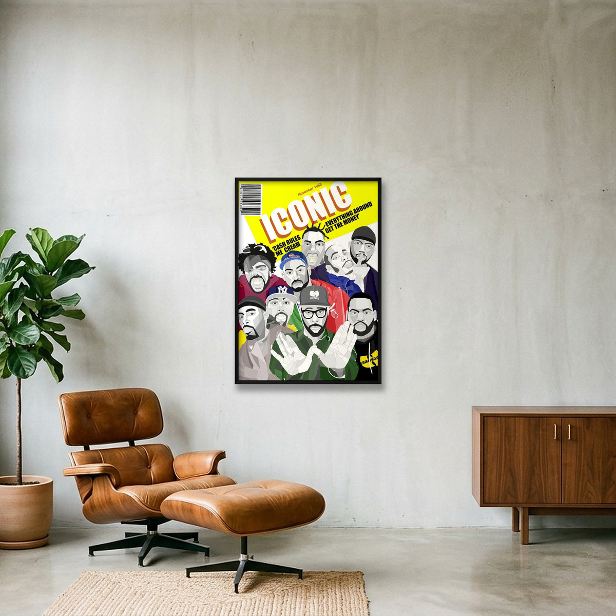 rap legend  wu tang clan-Recovered copy (1) — 70×100cm, 28×39" Black Frame